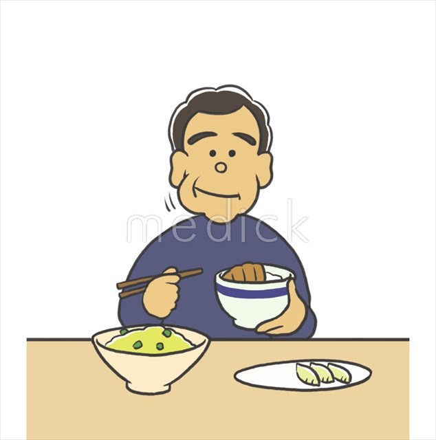 ご飯を食べる男性のイラスト 医療のイラスト 写真 動画 素材販売