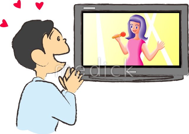 テレビを見る男性のイラスト 医療のイラスト 写真 動画 素材販売サイトのメディック Medick