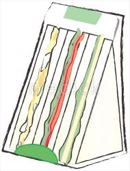 サンドイッチ（包装）のイラスト
