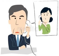 家族に連絡をするのイラスト