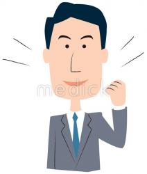 元気になる男性社員のイラスト