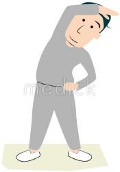体操をする男性のイラスト