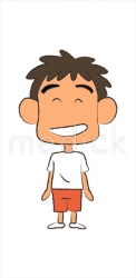 喜ぶ男の子のイラスト