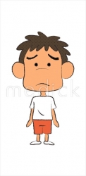 困る男の子のイラスト