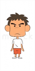 怒る男の子のイラスト