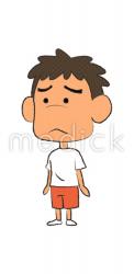 困る男の子（左向き）のイラスト