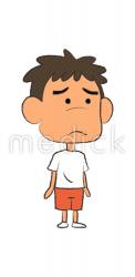 困る男の子（右向き）のイラスト