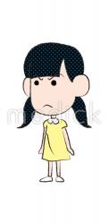 怒る女の子（左向き）のイラスト