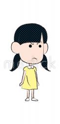 怒る女の子（右向き）のイラスト