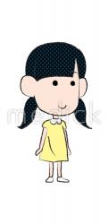 女の子（右向き）のイラスト