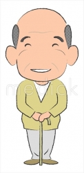 喜ぶ老人男性のイラスト
