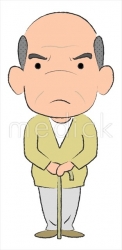 怒る老人男性のイラスト