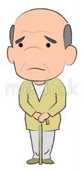 困る老人男性（左向き）のイラスト
