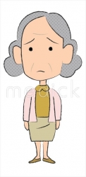困る老人女性のイラスト