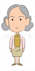 怒る老人女性のイラスト