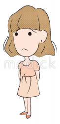 困る成人女性（左向き）のイラスト