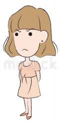 怒る成人女性（左向き）のイラスト