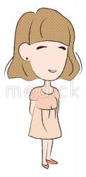 喜ぶ成人女性（右向き）のイラスト