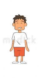 喜ぶ男の子のイラスト