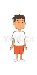 困る男の子（右向き）のイラスト