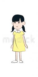 困る女の子（左向き）のイラスト