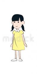 女の子（左向き）のイラスト