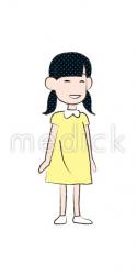 喜ぶ女の子（右向き）のイラスト