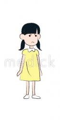 怒る女の子（右向き）のイラスト