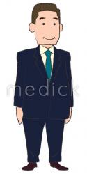 中年男性（右向き）のイラスト