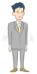 困る成人男性（右向き）のイラスト