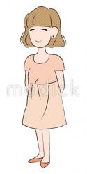 喜ぶ成人女性（左向き）のイラスト