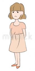 怒る成人女性（左向き）のイラスト