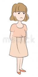 怒る成人女性（右向き）のイラスト