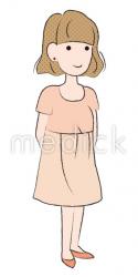 成人女性（右向き）のイラスト