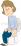 排泄する女性のイラスト