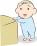 つかまり立ちする赤ちゃんのイラスト