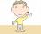 耳をさわる男の子のイラスト