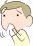 鼻を押さえる男の子のイラスト