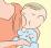 おっぱいを飲む赤ちゃんのイラスト