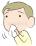 鼻をかむ男の子のイラスト