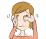 目がかゆい女性のイラスト