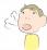 息苦しい男の子のイラスト