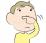 鼻をこする男の子のイラスト
