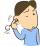 耳掃除する男性のイラスト