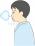 息を止める男性のイラスト