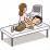 心エコー検査を受ける男性のイラスト