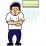 冷房で寒い男性のイラスト