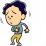 胸を抑える男性のイラスト