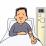 透析する男性のイラスト