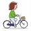 自転車をこぐ女性のイラスト